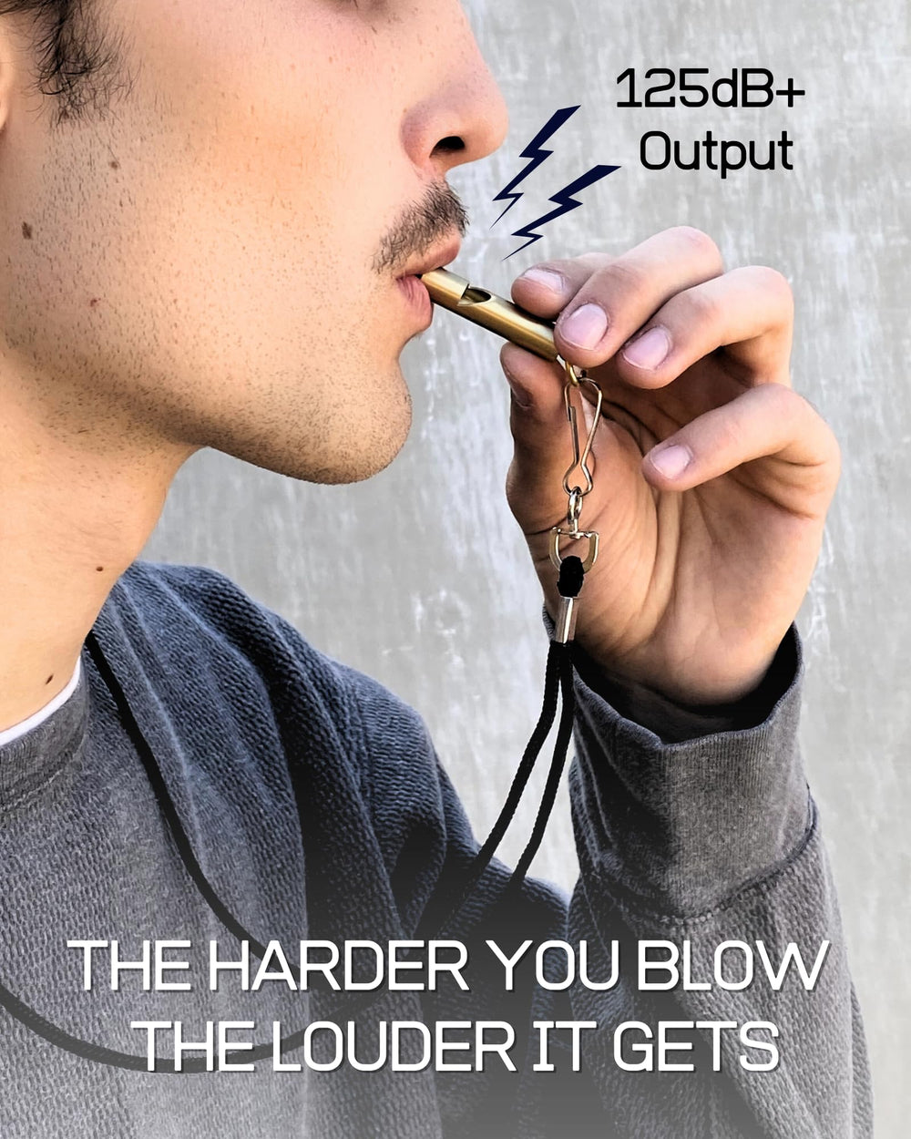 FutureSteps Premium Brass Whistles side view highlighting compact, durable design.