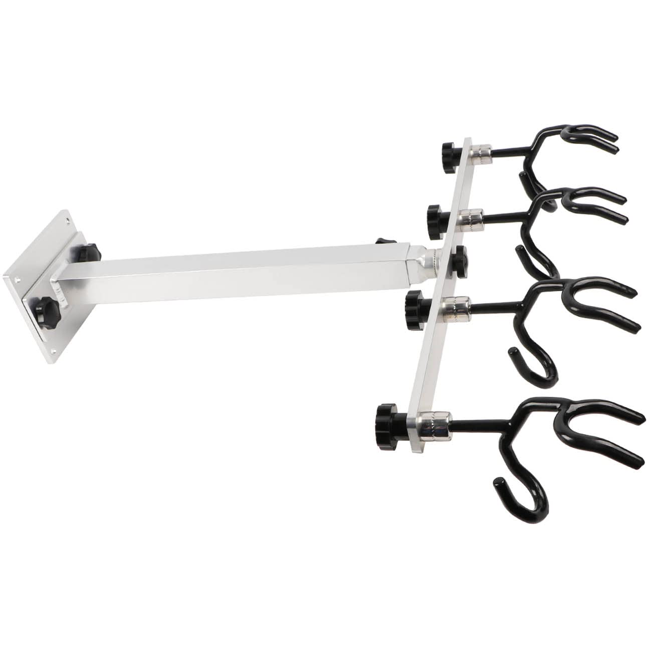 FUTURUP rod holder construction highlights aluminum body and stainless hardware.