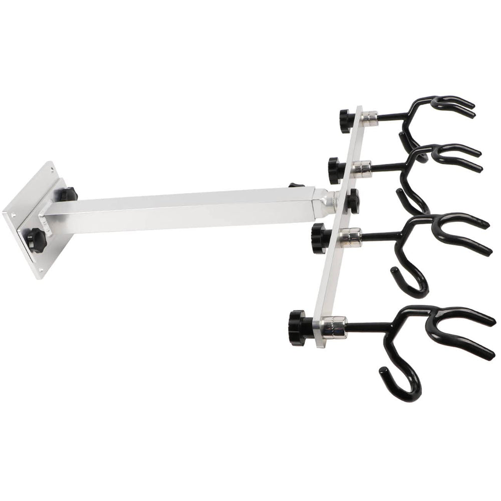 FUTURUP rod holder construction highlights aluminum body and stainless hardware.