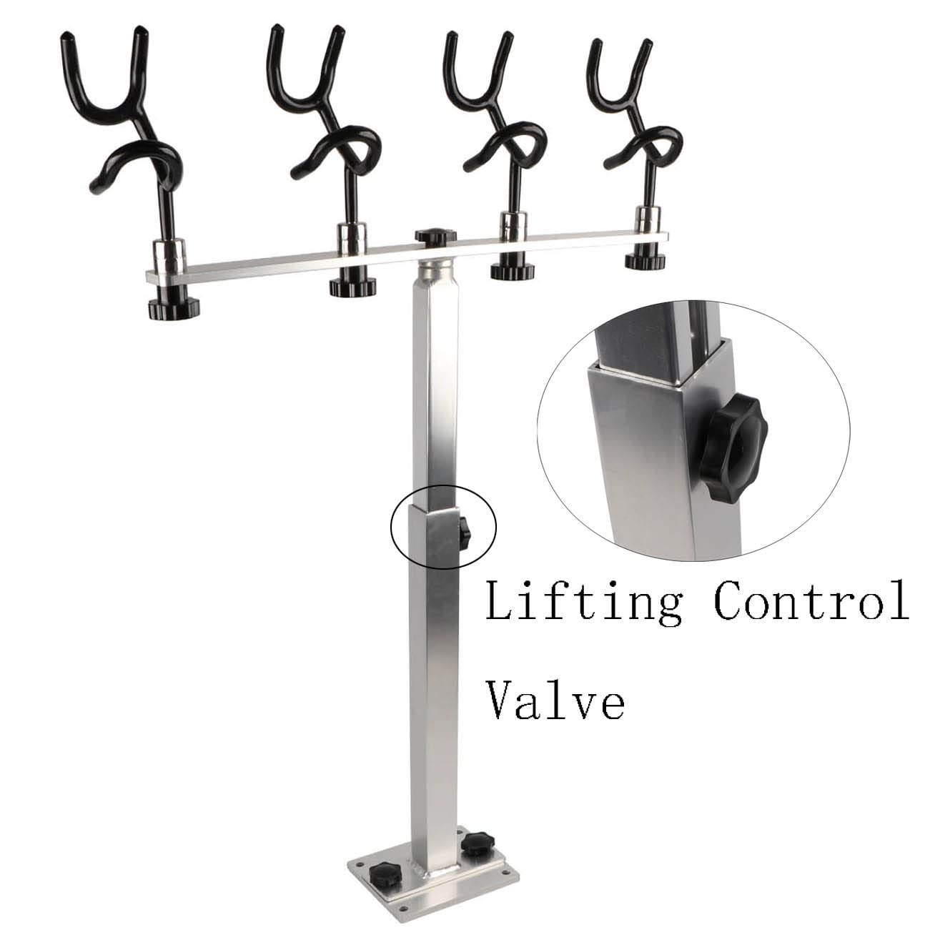 FUTURUP rod holder mounting plate and hardware for tool-free removal.