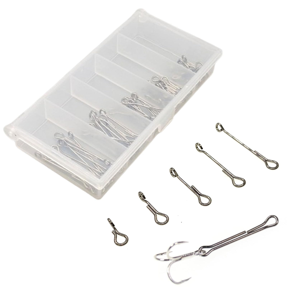 Fuulqgui 50-pack fly tying materials with articulated shanks, hooks and tungsten beads