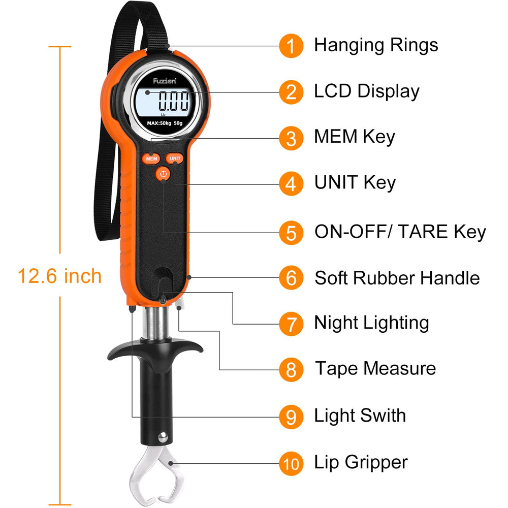 Back view of waterproof Fuzion fishing scale