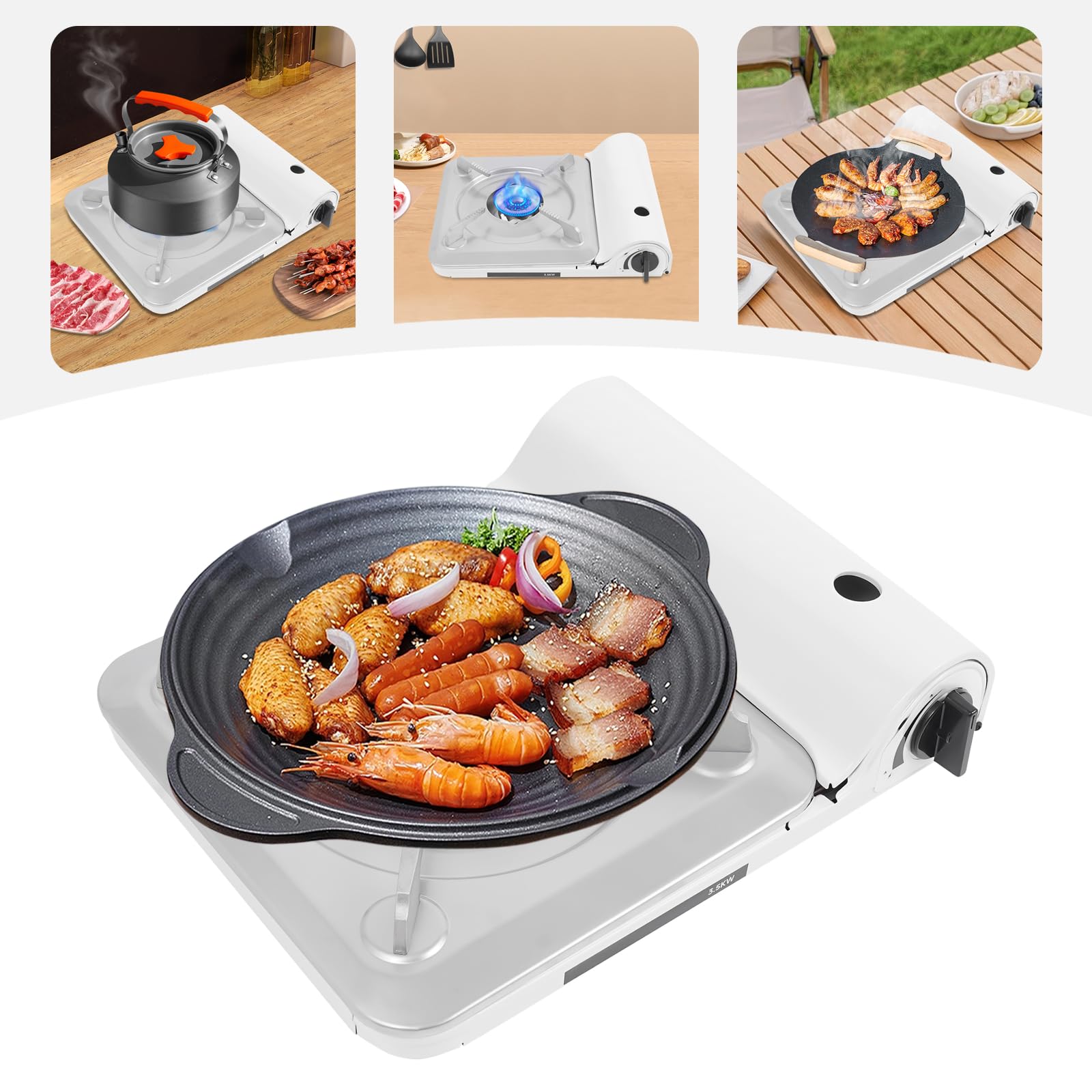 fvscgjmwp butane stove camping scene shows ideal outdoor cooking setup