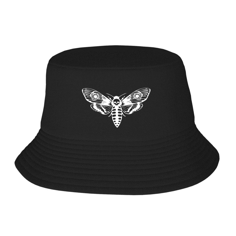 fwoeqiz Death's Head Moth bucket hat front view for sun protection on sunny days