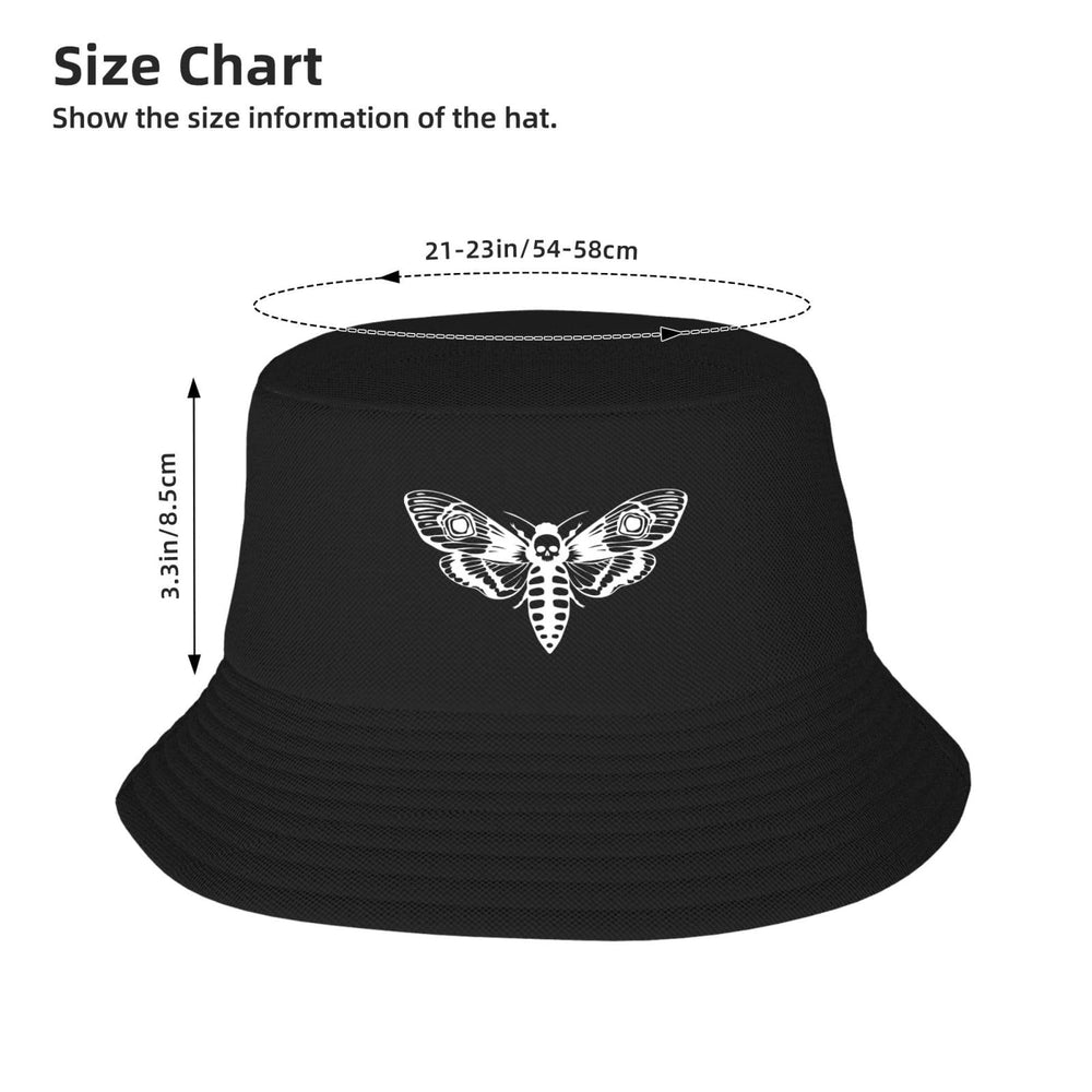 fwoeqiz Death's Head Moth bucket hat tilted brim for easy sun coverage