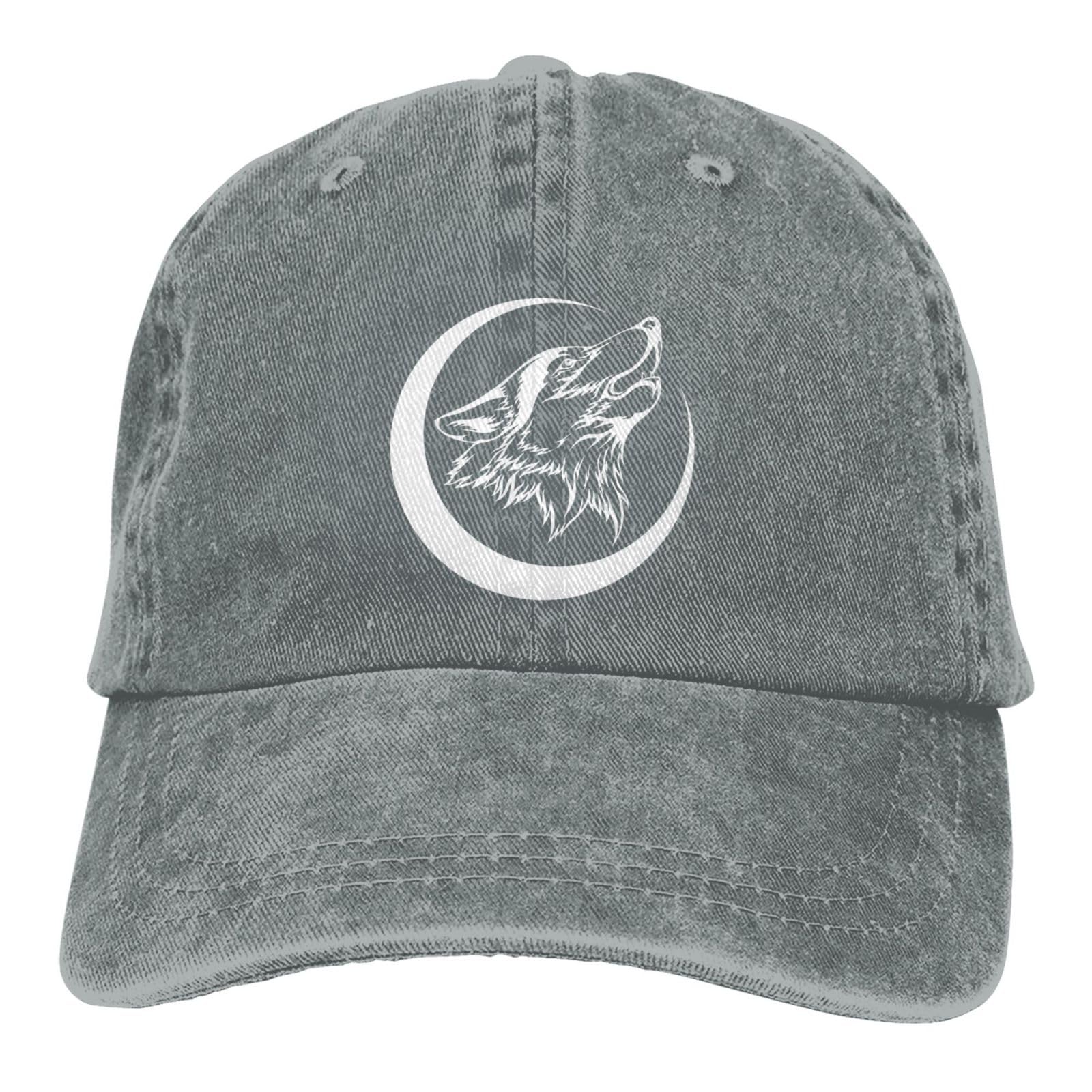Fwoeqiz Howling Lone Wolf Hat front view shows a sturdy brim for outdoor shade and style.