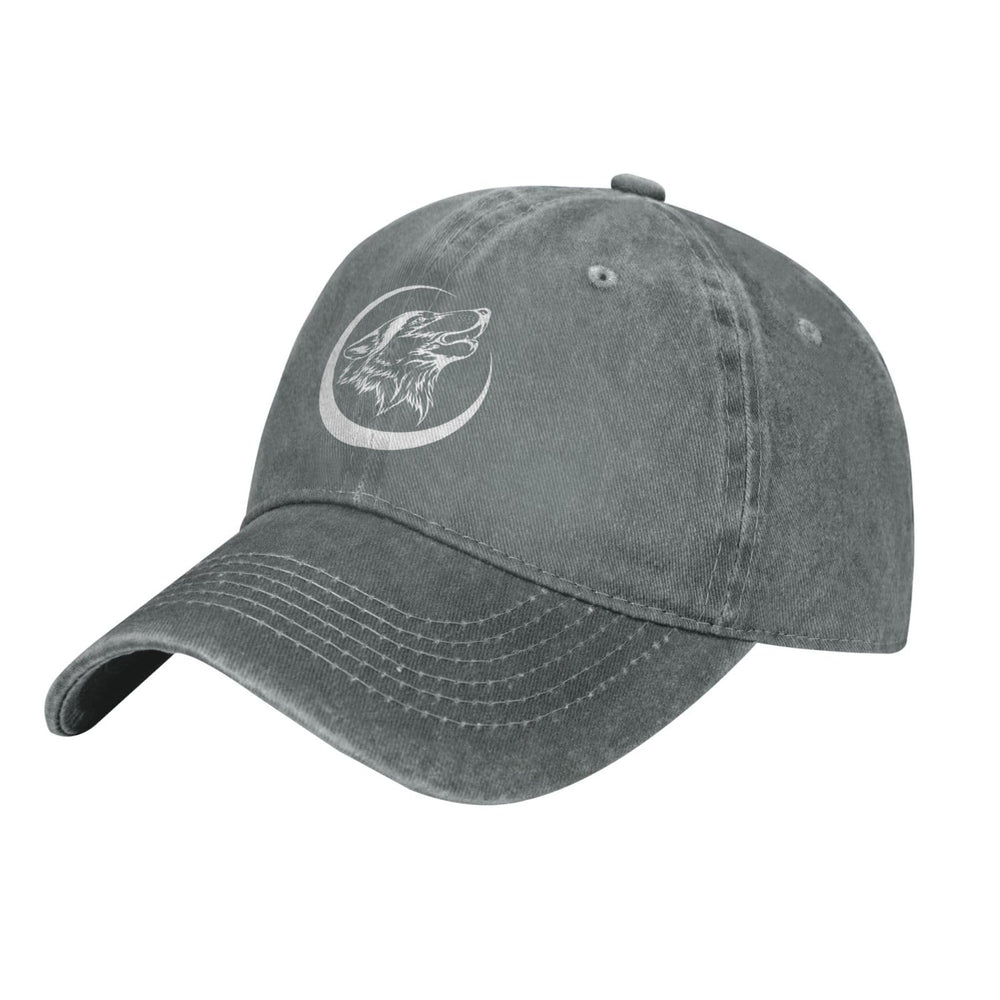 Fwoeqiz Howling Lone Wolf Hat side view highlights adjustable fit for versatile wear.
