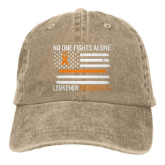 fwoeqiz leukemia awareness hat with distressed wash for casual, breathable daily wear