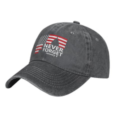 fwoeqiz Never Forget cap back view shows adjustable metal buckle for a secure fit.
