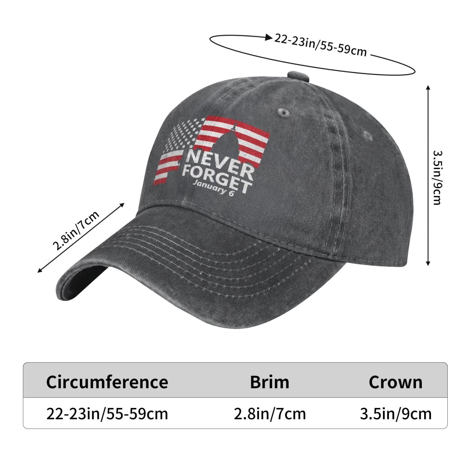 Worn with denim for daily activities, the fwoeqiz Never Forget cap look.