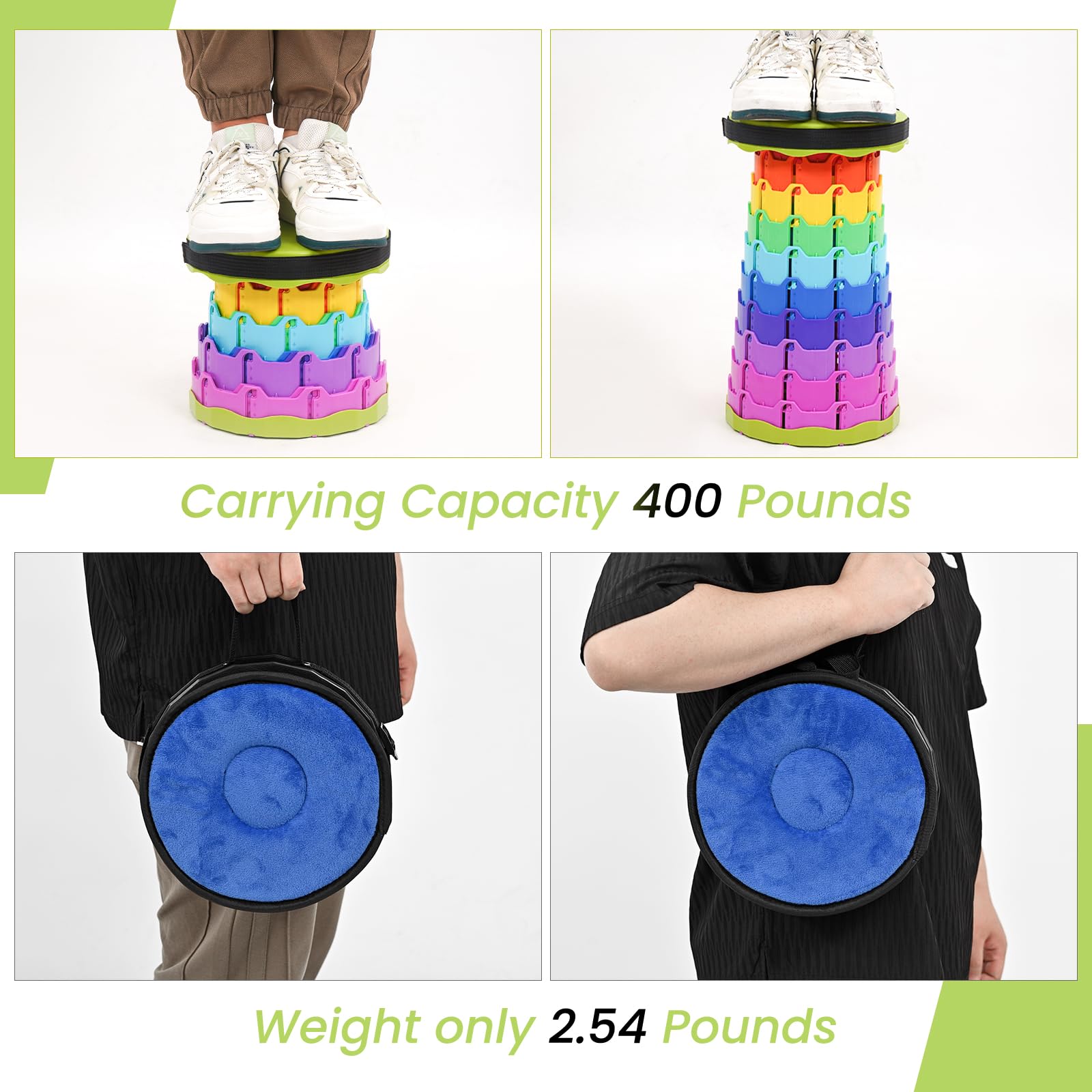 FXKS collapsible stool adjustable height supports versatile seating needs