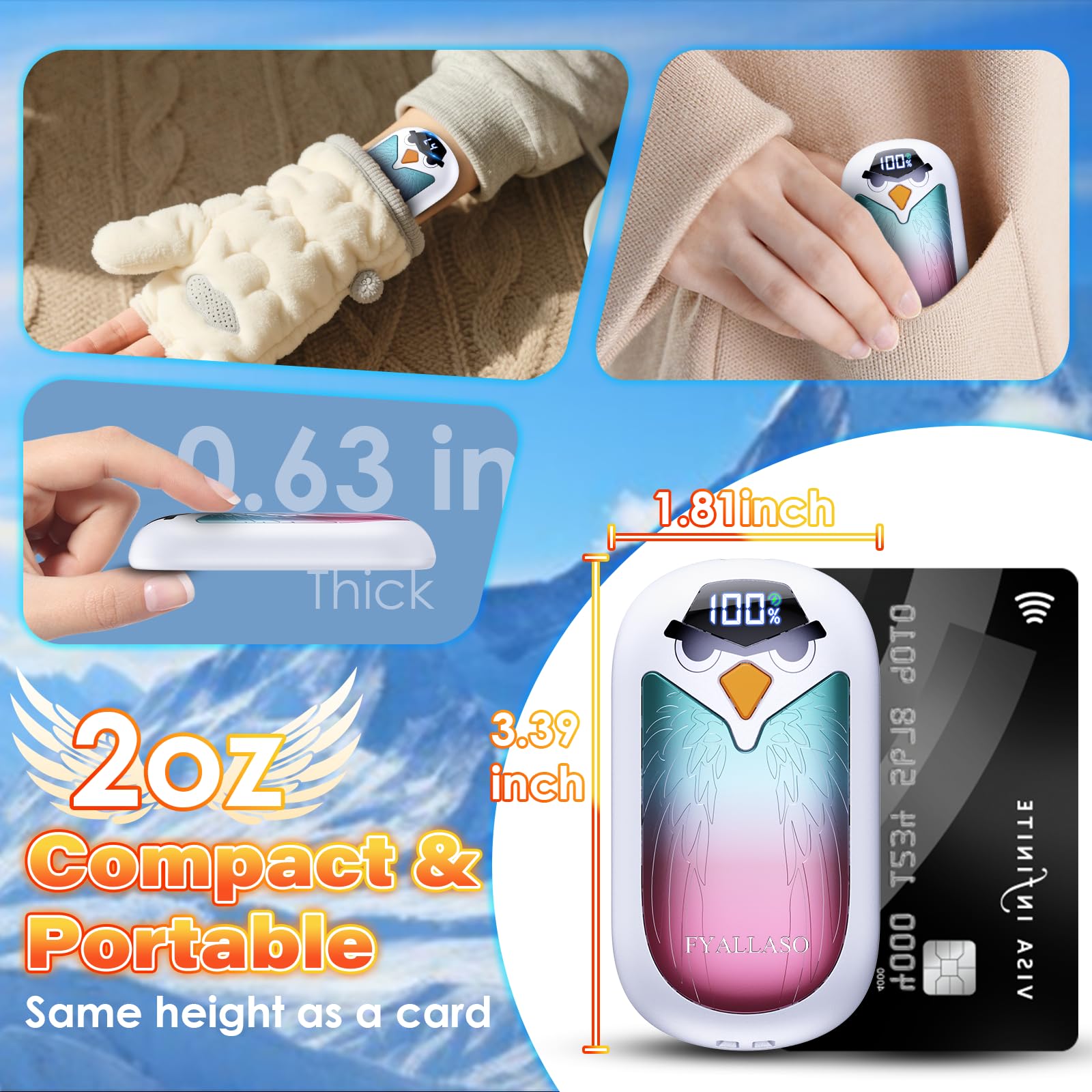 FYALLASO anti-loss lanyard keeps hand warmers handy during hikes.
