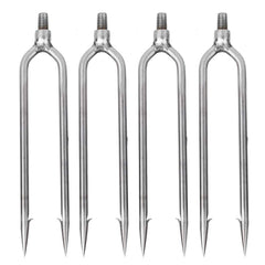 Fydun 4 Pcs Stainless Gaff Hook with 2-prongs for rugged outdoor fishing.
