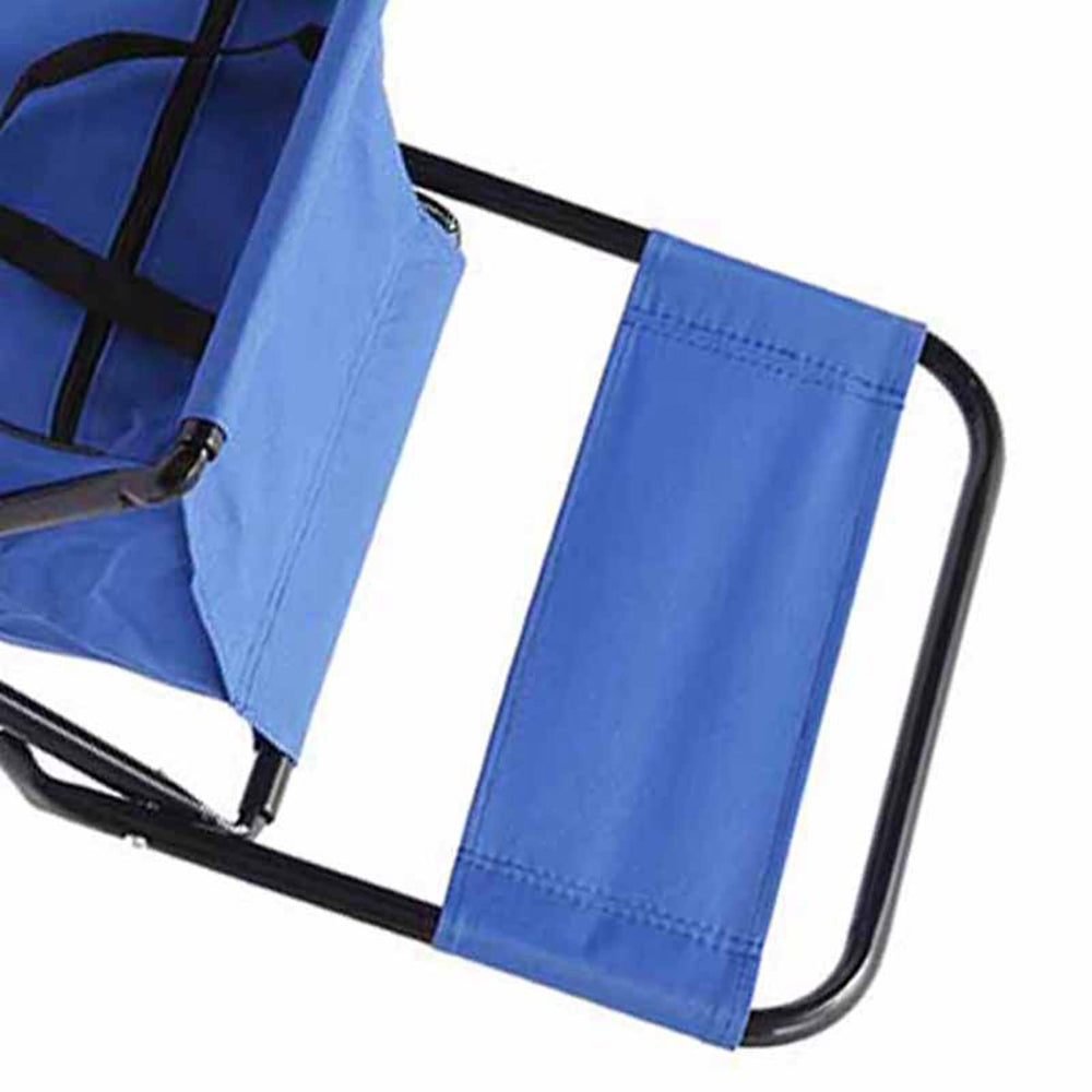 Fydun green-blue chair at park, versatile for camping and leisure.