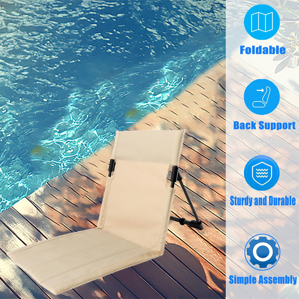 FYSHINE foldable chair beige extended for beach and camping.