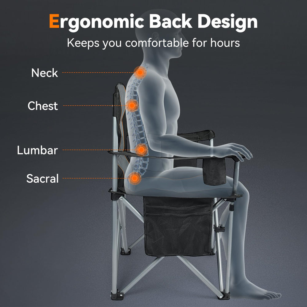 FZIFZI chair with 400-lb capacity frame withstands rugged outdoor use.