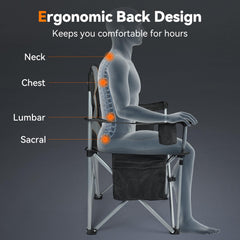 FZIFZI chair with 400-lb capacity frame withstands rugged outdoor use.