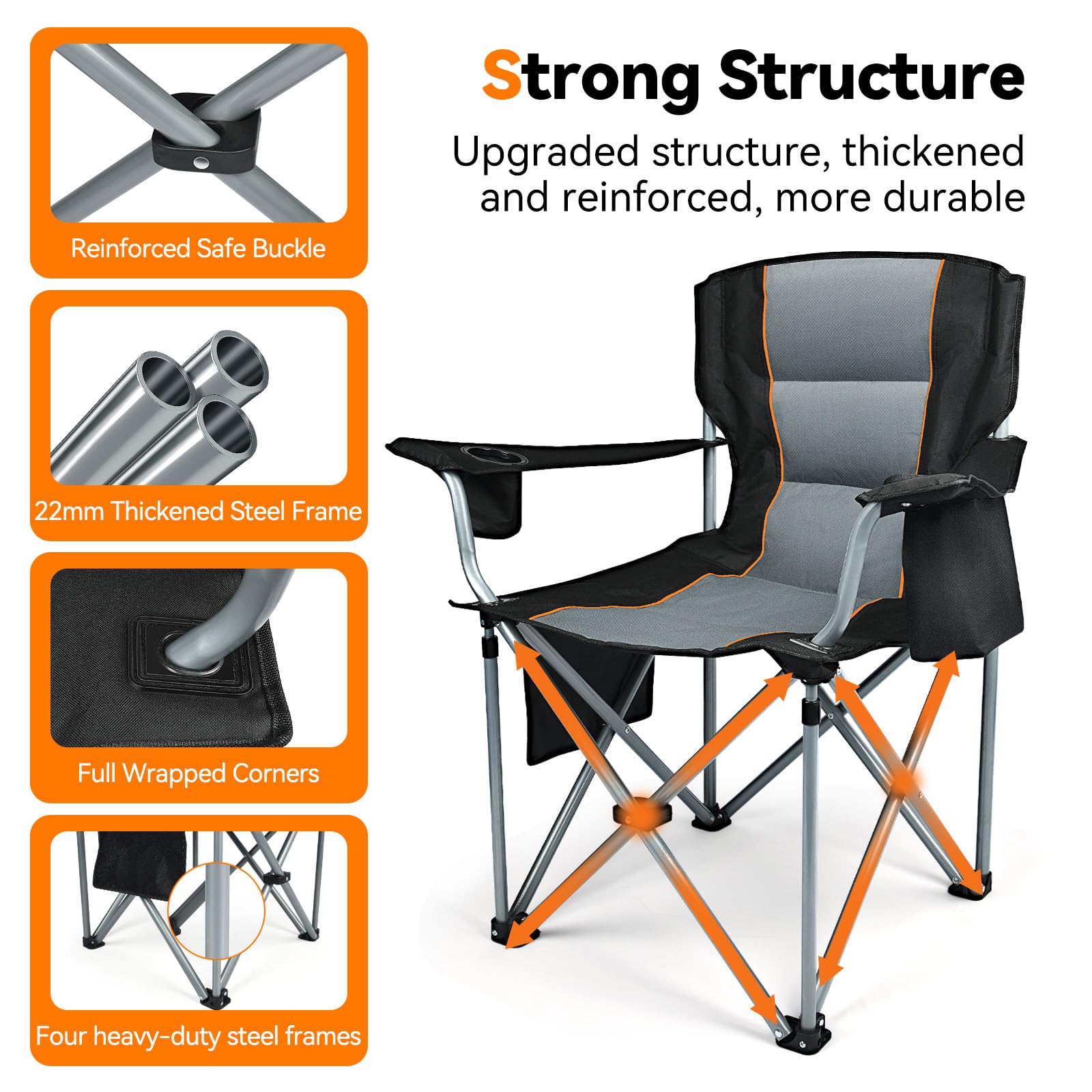 FZIFZI chair features 600D ripstop fabric resists wear and weather.