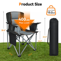 FZIFZI camping chair with ergonomic lumbar cushion supports long outdoor sessions.