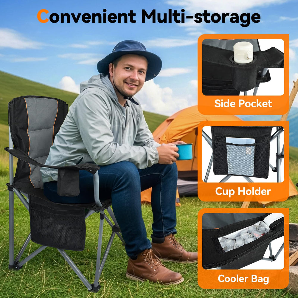 FZIFZI chair oversized cup holder and side pocket for essentials.