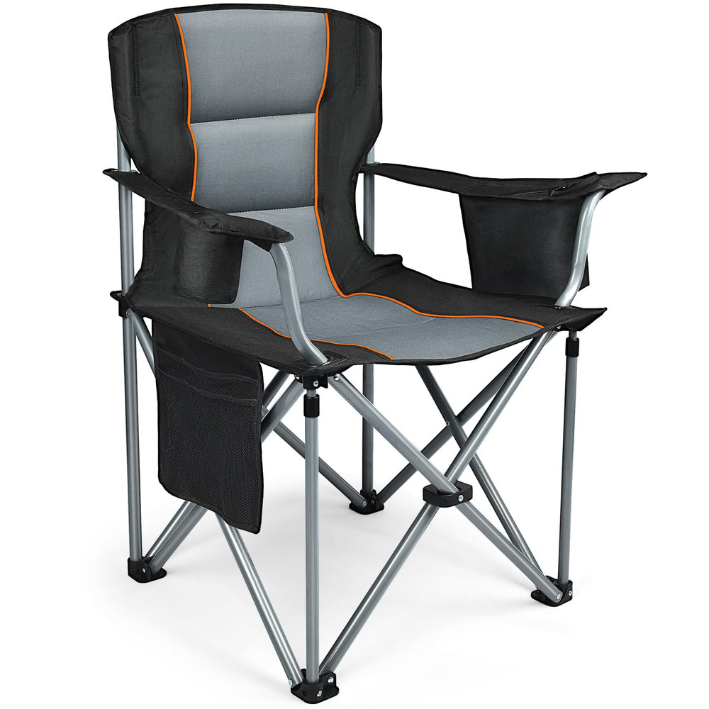 FZIFZI heavy-duty camping chair with oversized seat delivers relaxed outdoor lounging.