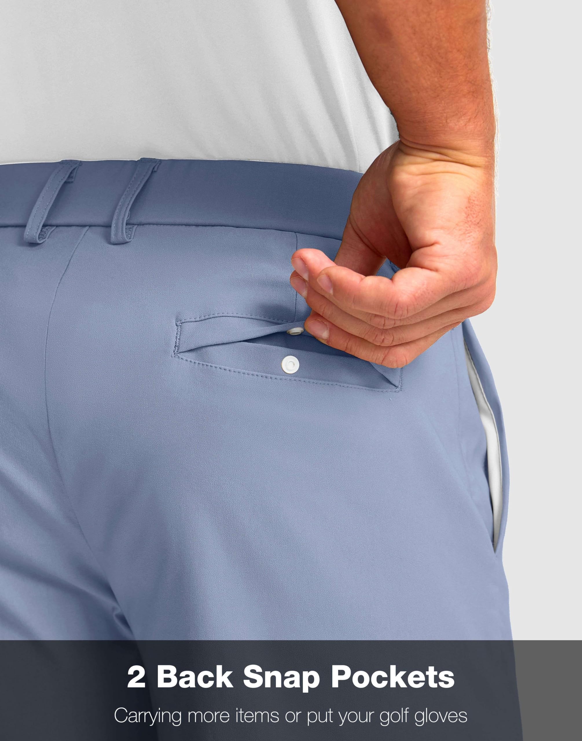 G Gradual five-pocket design offers secure storage for essentials during rounds.
