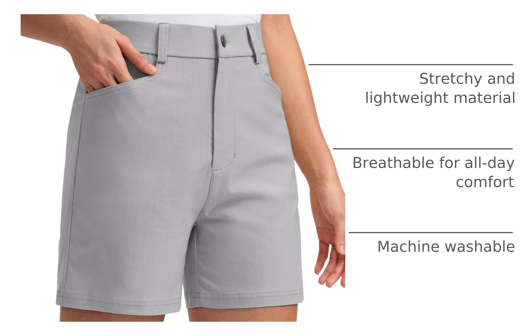 G Gradual shorts with front and back pockets for secure storage during outings.