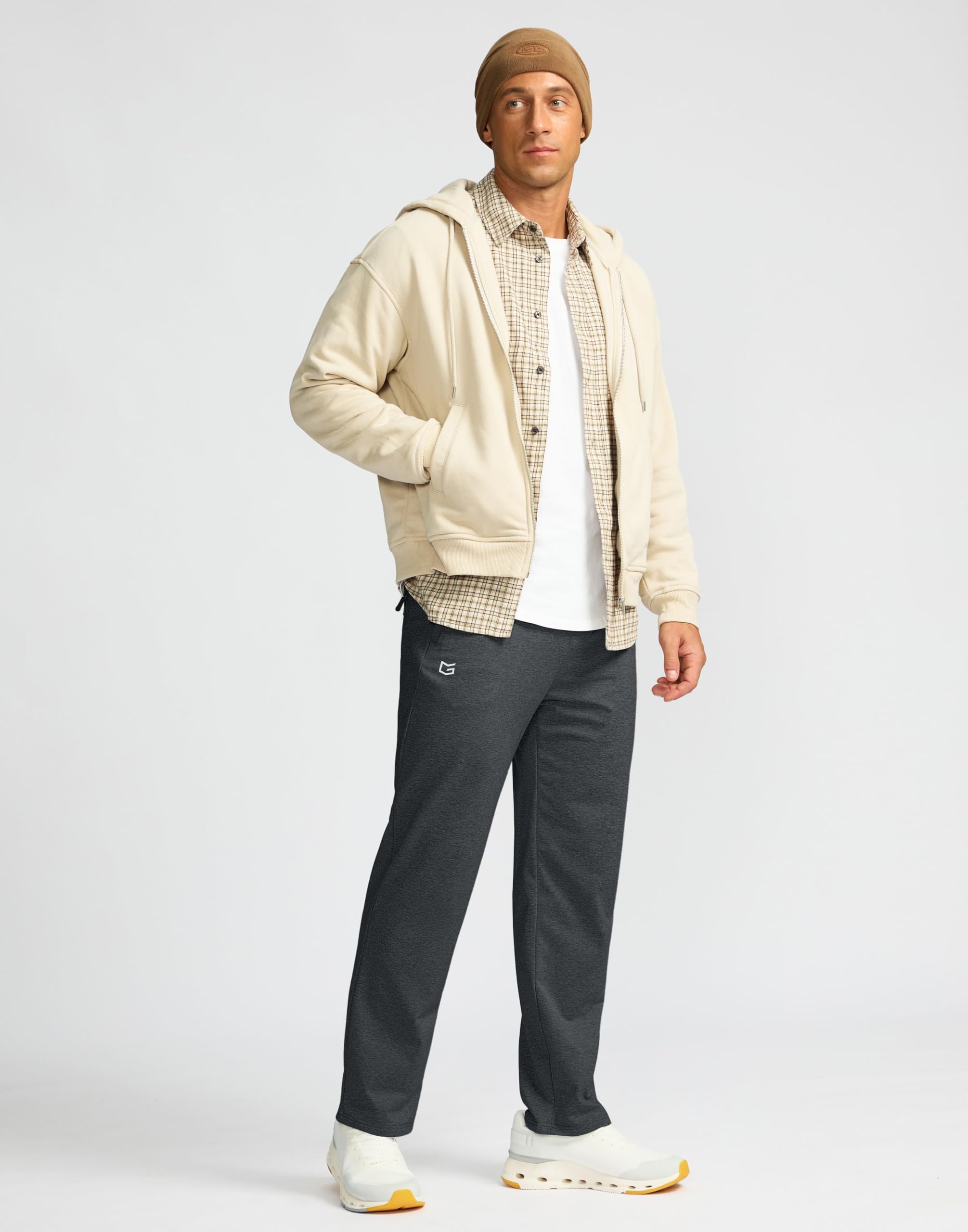 G Gradual fleece-lined pants charcoal 2XL back pocket close-up for valuables during activity