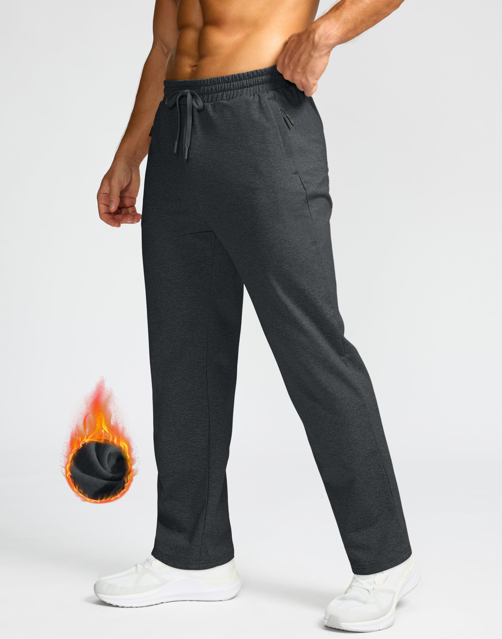 G Gradual fleece-lined pants charcoal 2XL side view with pockets for secure on-the-go storage