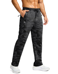 G Gradual fleece-lined pants front view in grey camo showing warmth and fit