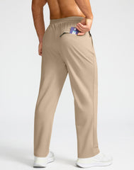 G Gradual khaki fleece-lined pants back zipper pocket detail for secure valuables during activity