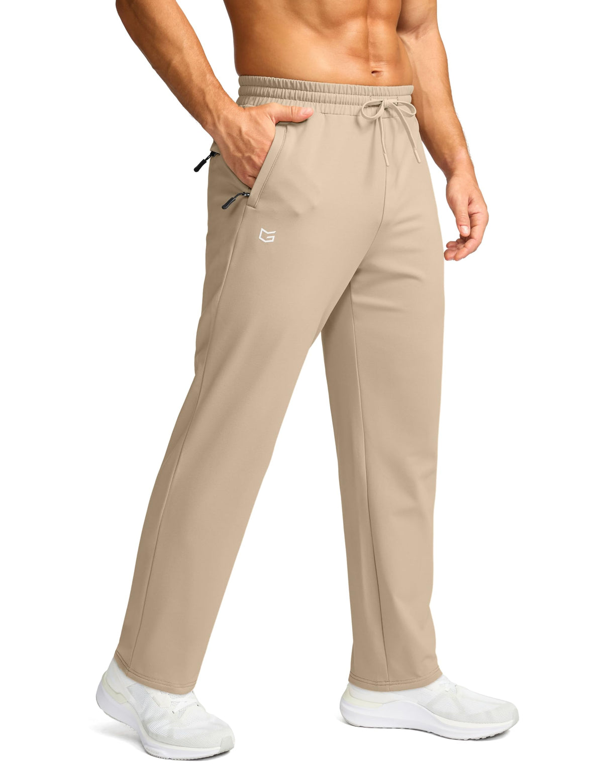 G Gradual men's fleece-lined pants front view showing warm tapered fit for outdoor wear