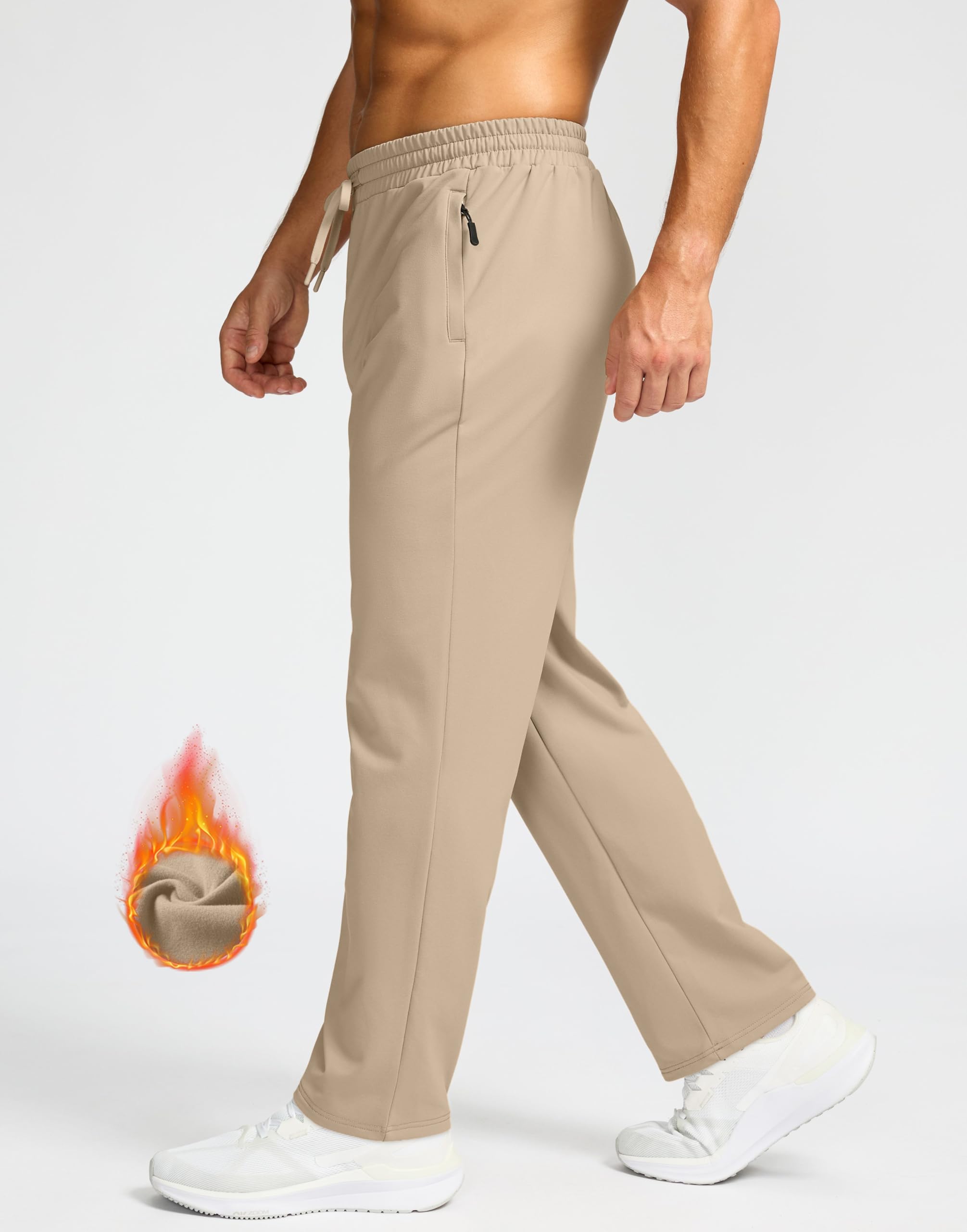 G Gradual men's fleece-lined pants side pocket detail highlighting secure storage during workouts