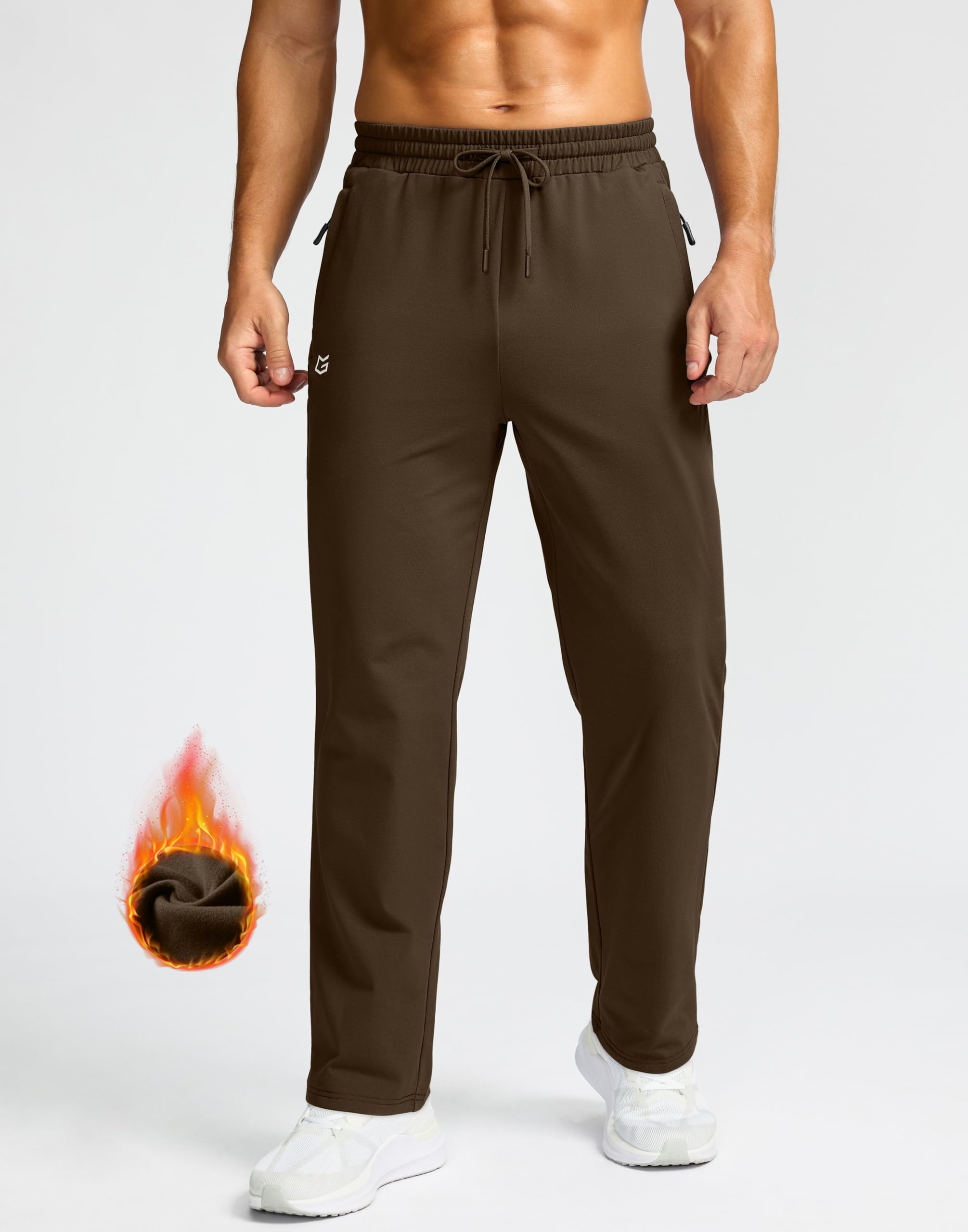 G Gradual fleece lined pants side view highlights mobility and casual athletic style.