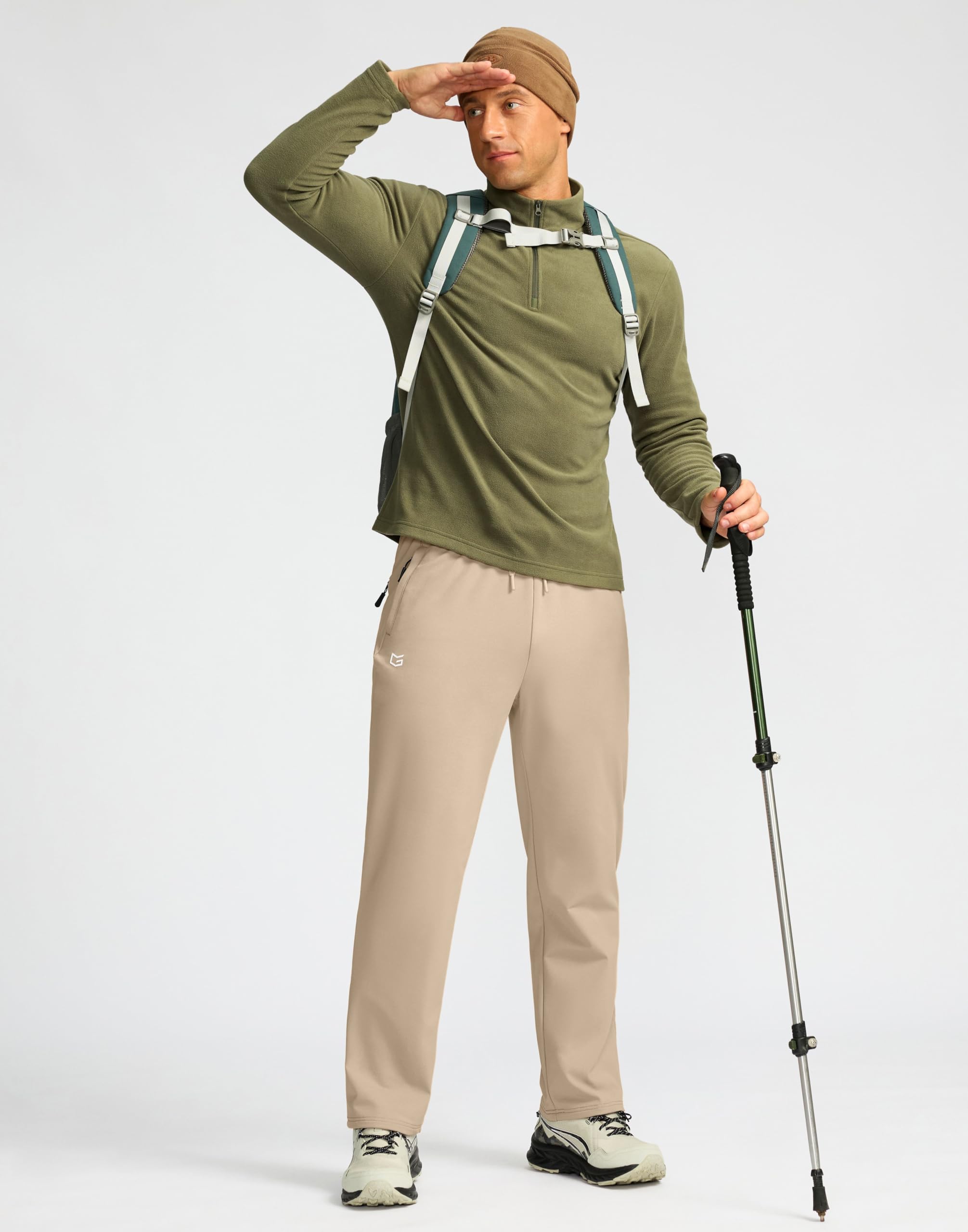 G Gradual men's fleece-lined pants water-resistant DWR finish protects against light rain.