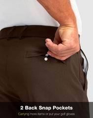 G Gradual shorts back view with snap pockets securely holding items on course