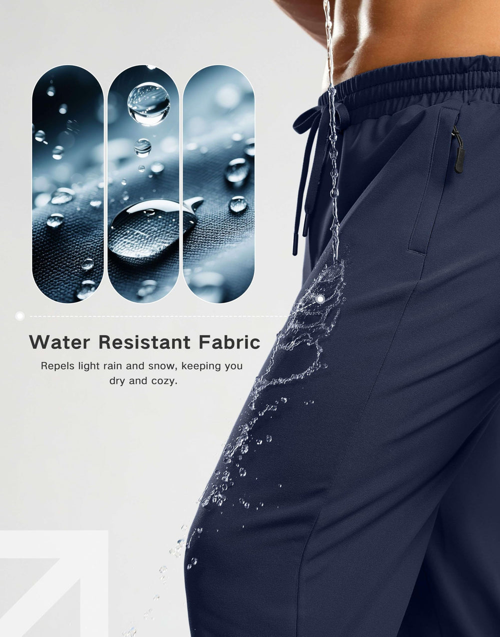 G Gradual men's pants tapered leg fit on model for athletic silhouette