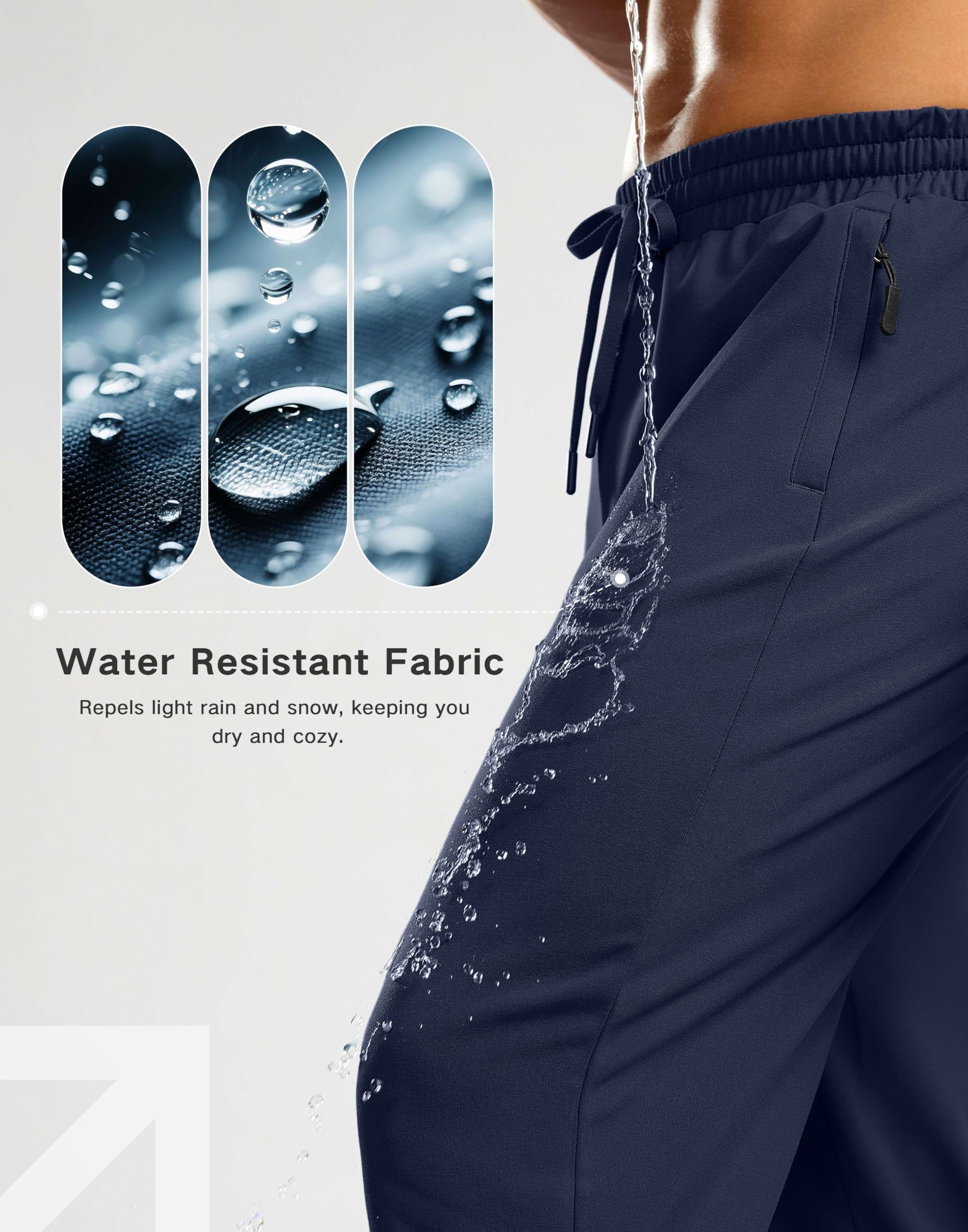 G Gradual tapered-leg design offers sleek athletic silhouette.