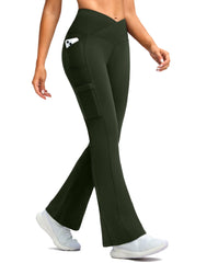 G Gradual olive fleece-lined pants front view highlight warm fleece and everyday comfort.