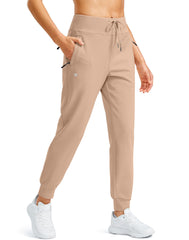 G Gradual fleece-lined joggers front view in khaki highlighting warm, flexible winter wear.