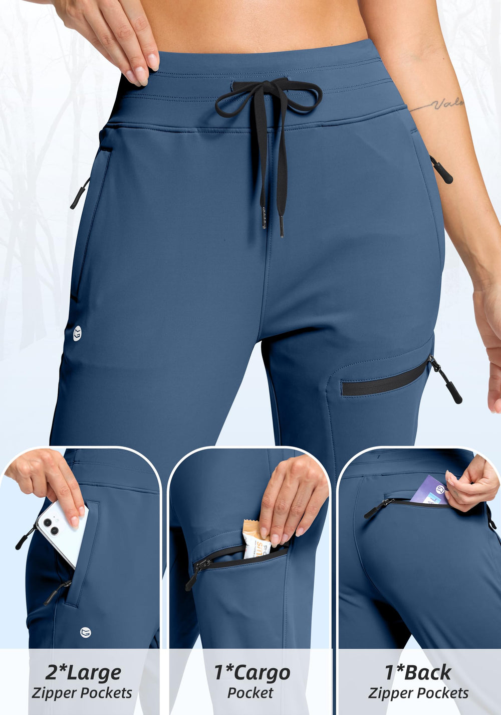 G Gradual women's fleece-lined joggers tapered cuffs seal warmth during motion.