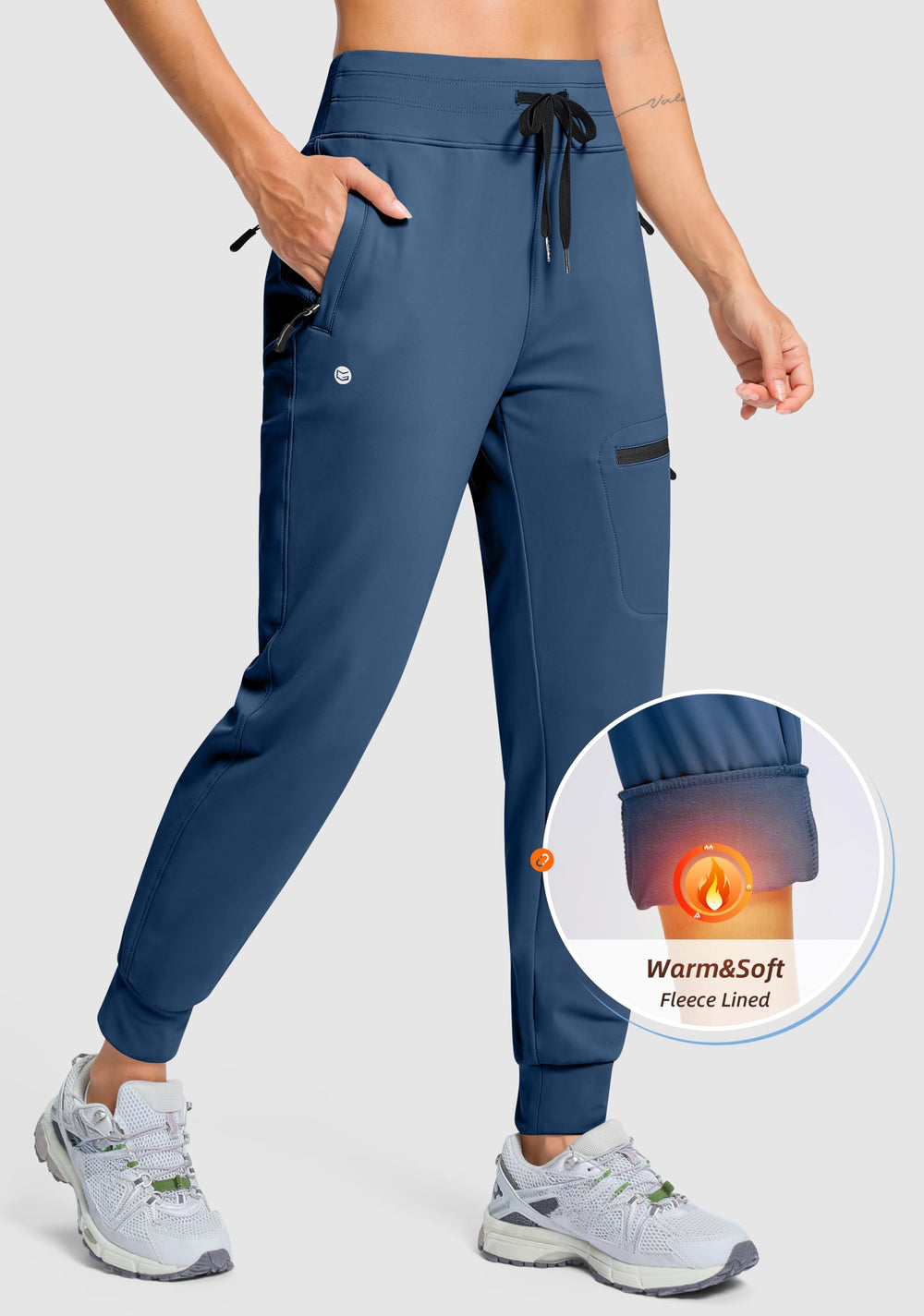 G Gradual women's fleece-lined joggers zippered pockets secure essentials during activity.