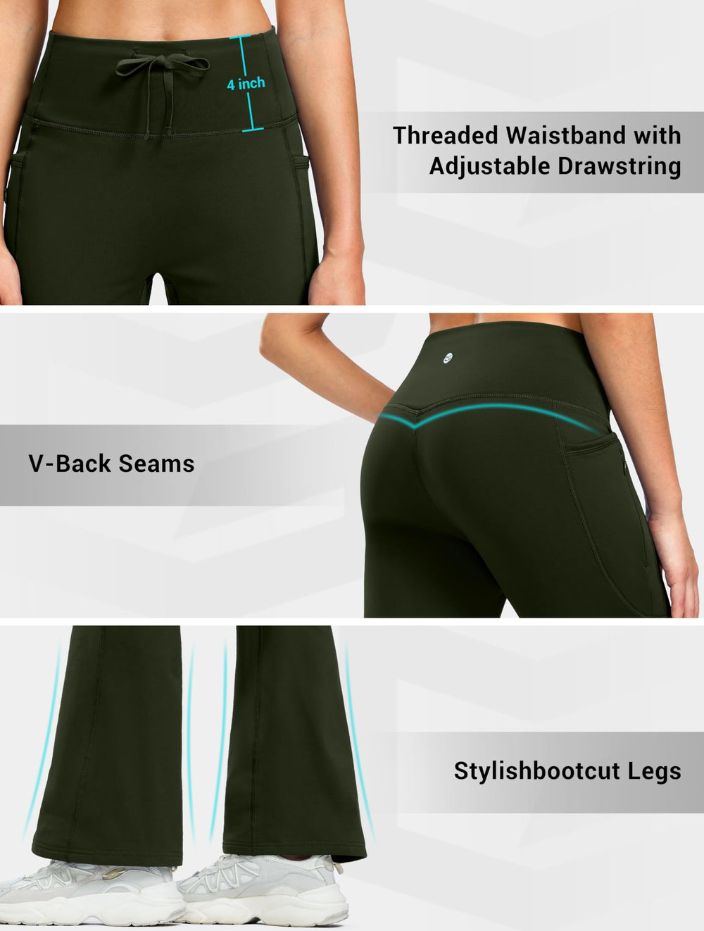 G Gradual fleece-lined pants back view; bootcut elongates legs for a chic silhouette.
