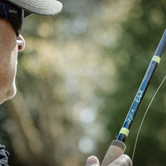 G. Loomis E6X WJR multi-taper design close-up for balance and sensitivity.