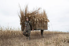 G-shaped frame exterior of waterfowl blind