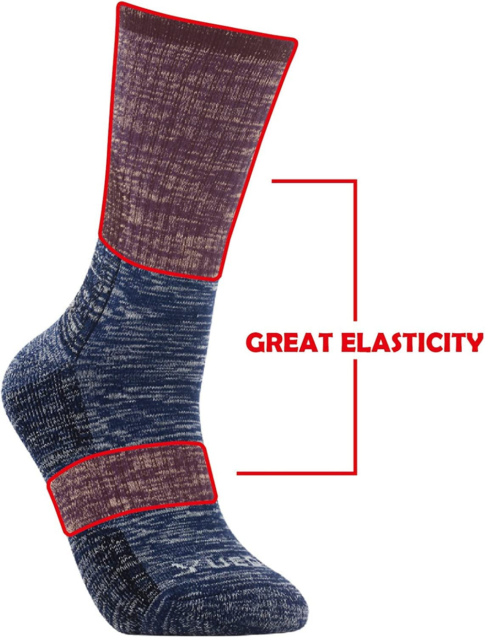 G-Six Global seamless toe design close-up to reduce irritation during long wear.