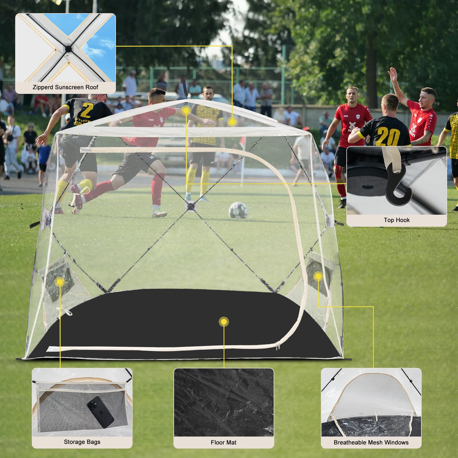 G2 GO2GETHER sports tent elevated height 62 inches for clear field sightlines.