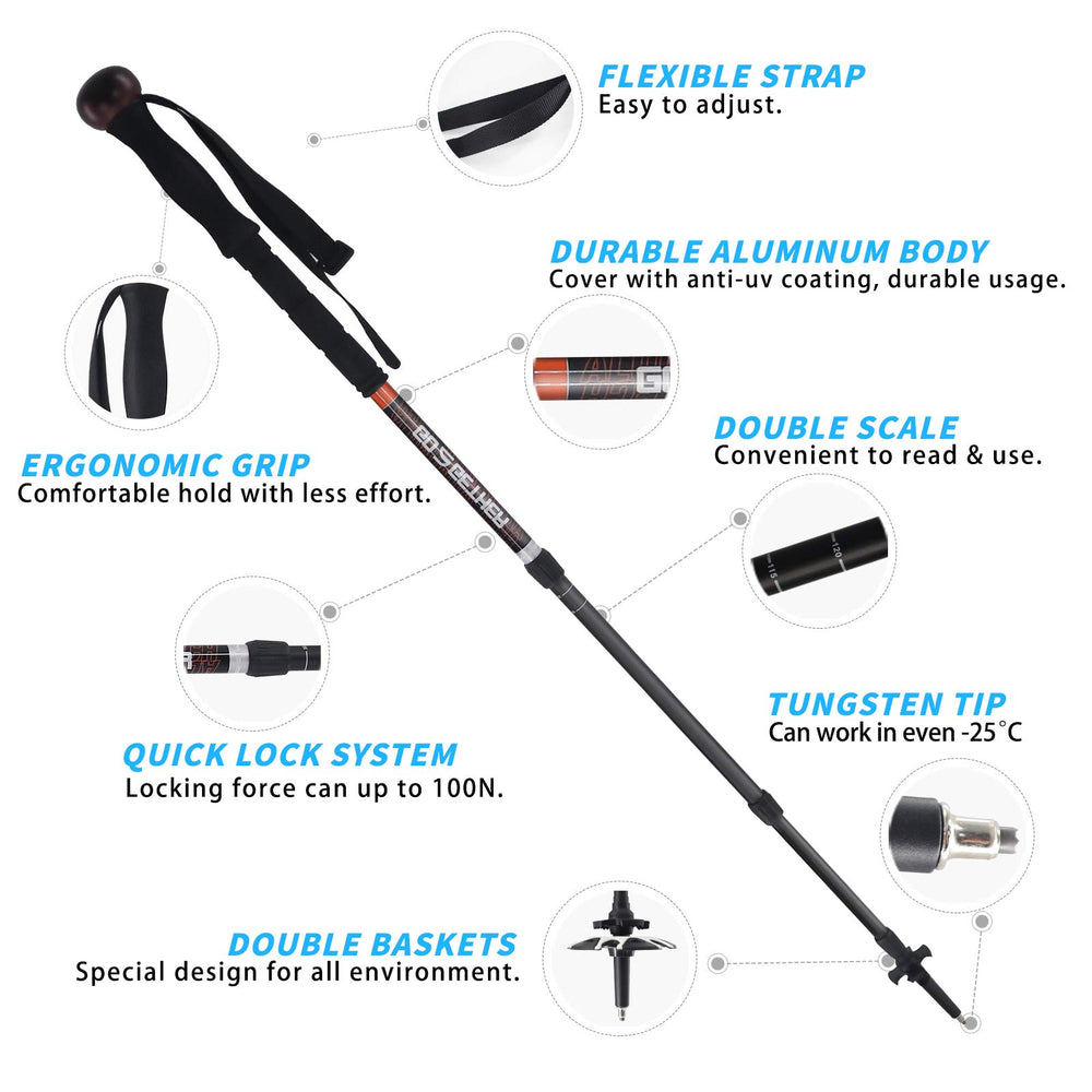 G2 GO2GETHER trekking pole ergonomic handle with EVA foam for comfortable grip
