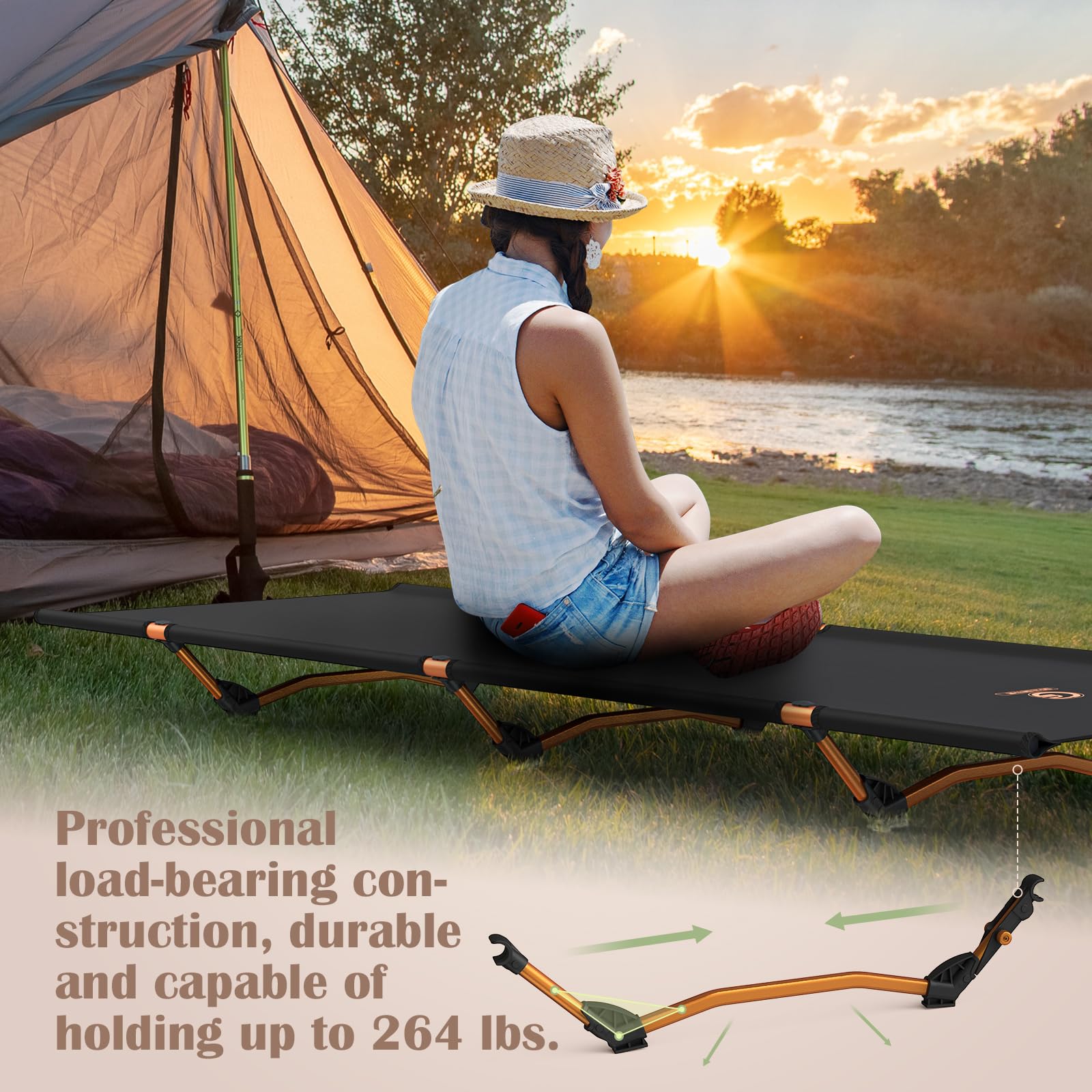 G2 GO2GETHER ultralight cot weighs 4lbs for easy carry