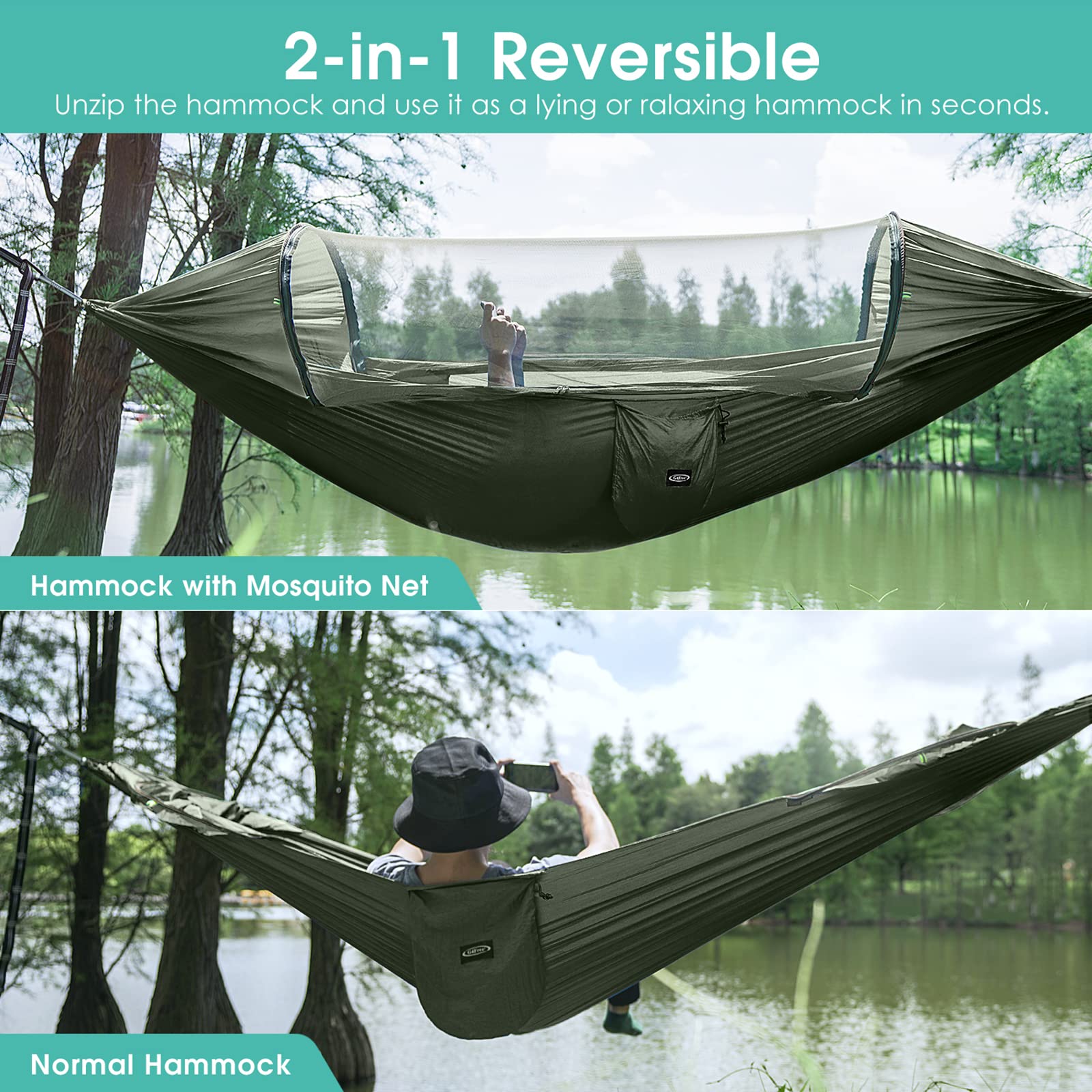 G4Free 2-person hammock pop-up setup for spacious outdoor lounging